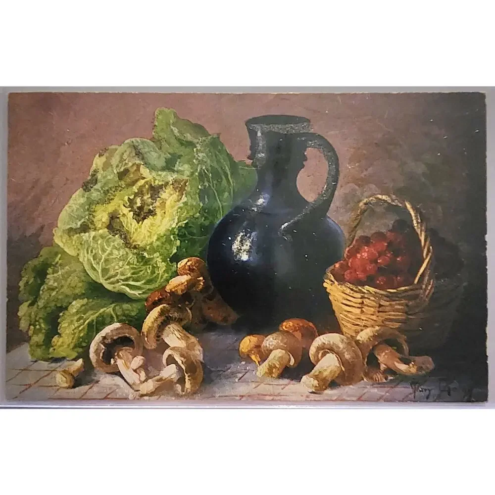 Lot Of Four Vintage Antique Postcards Decanter Teapot